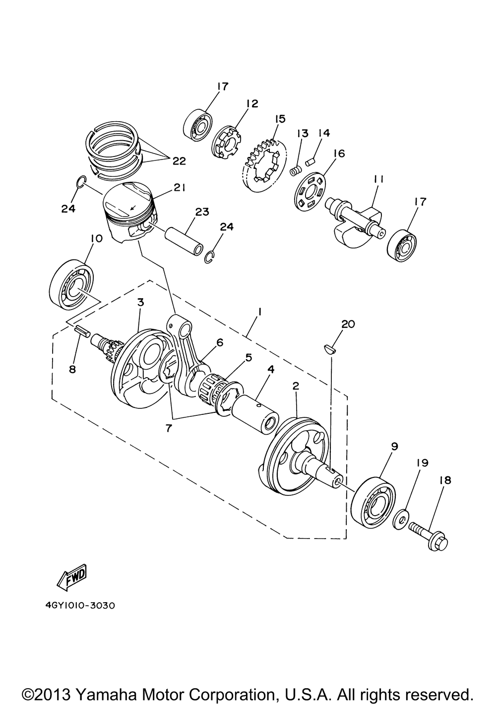 Crankshaft piston