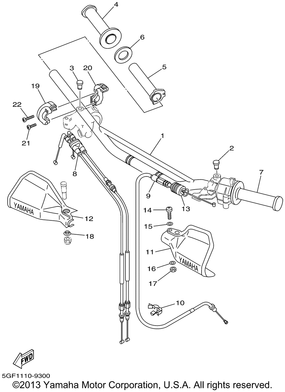 Steering handle cable