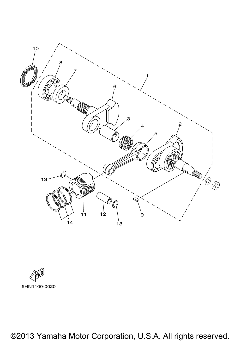 Crankshaft piston