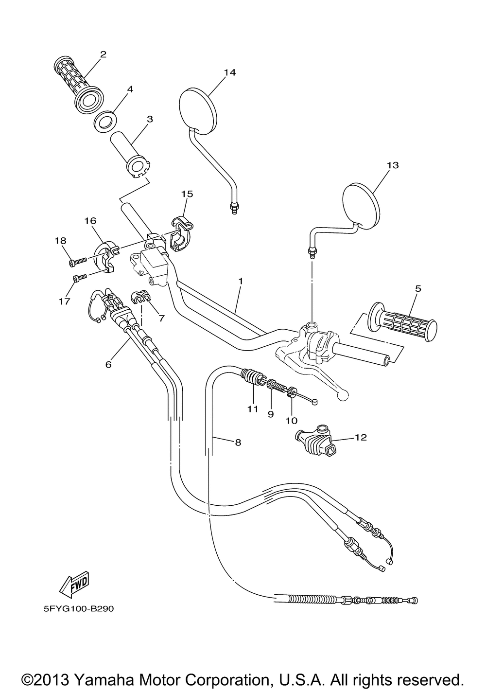 Steering handle cable