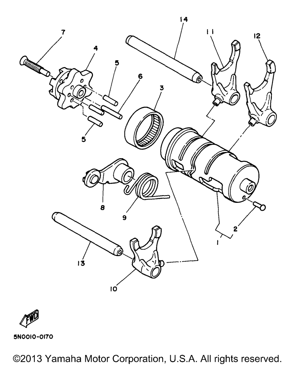 Shift cam fork