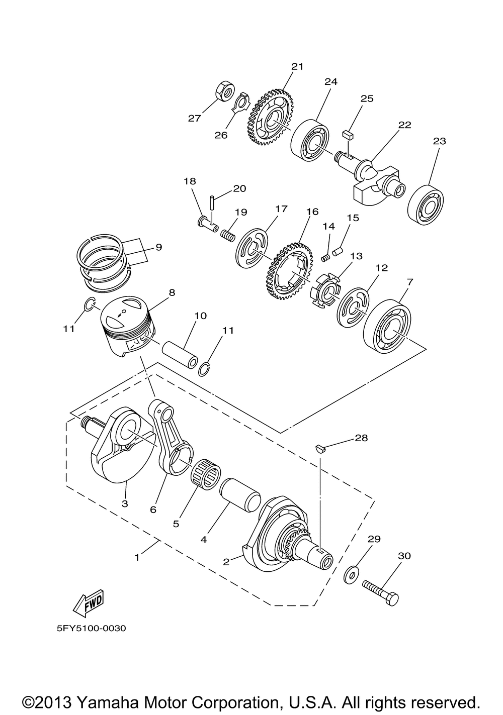 Crankshaft piston