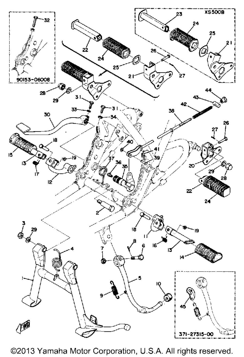 Stand footrest brake pedal