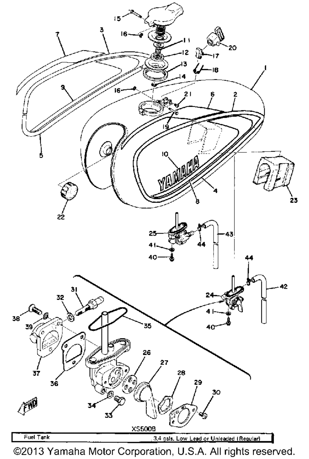 Fuel tank 2 xs500b