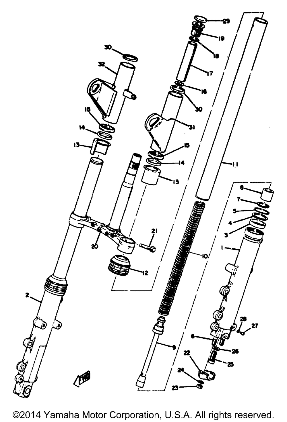 Front fork tx650a - xs650b