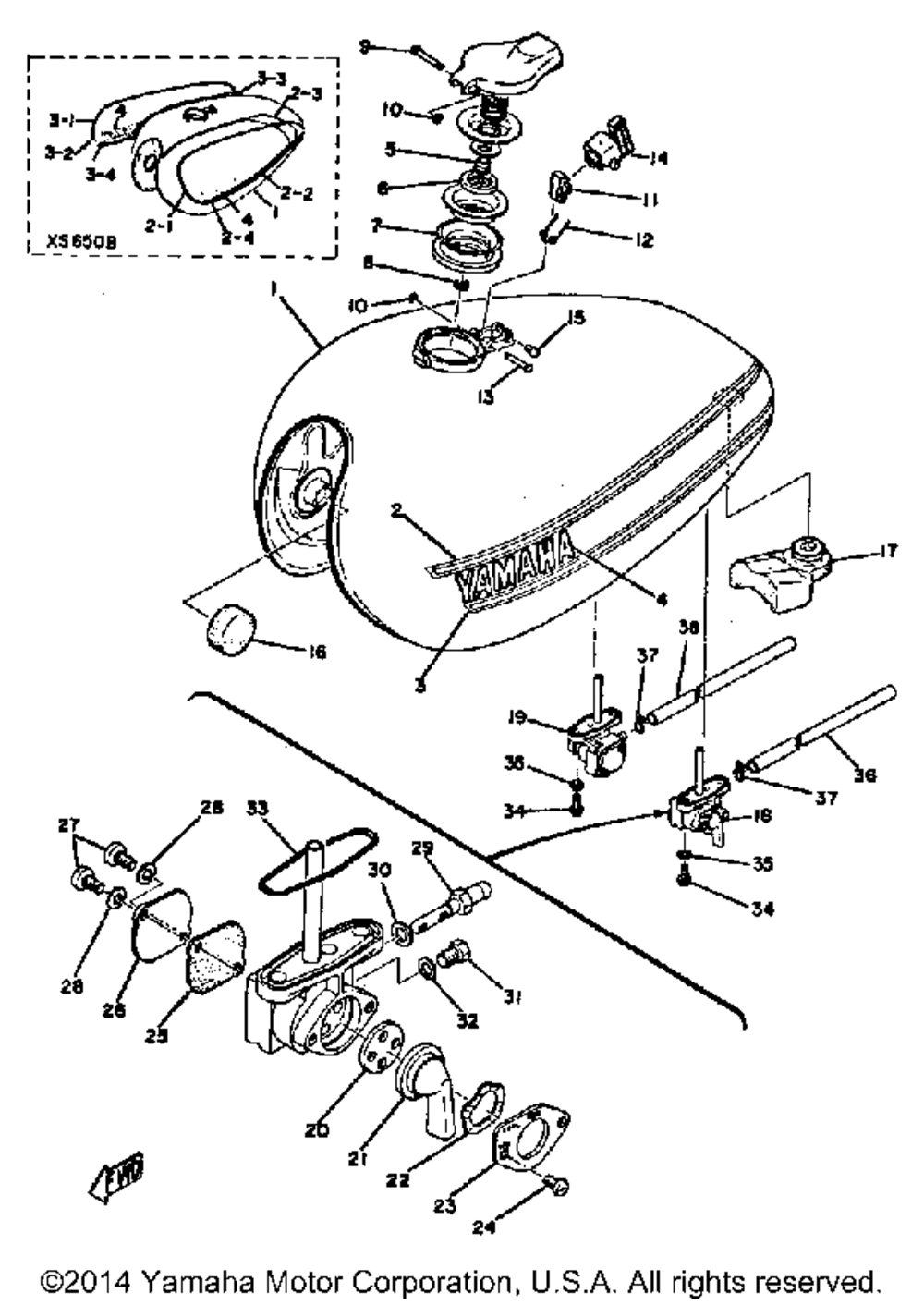 Fuel tank tx650a - xs650b