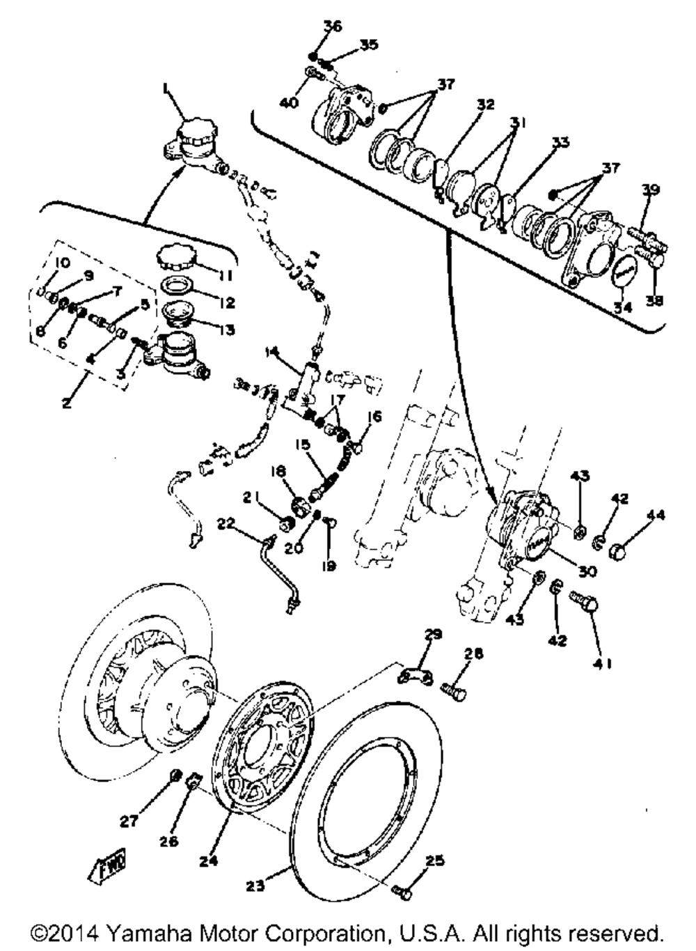 Double disc brake xs650c