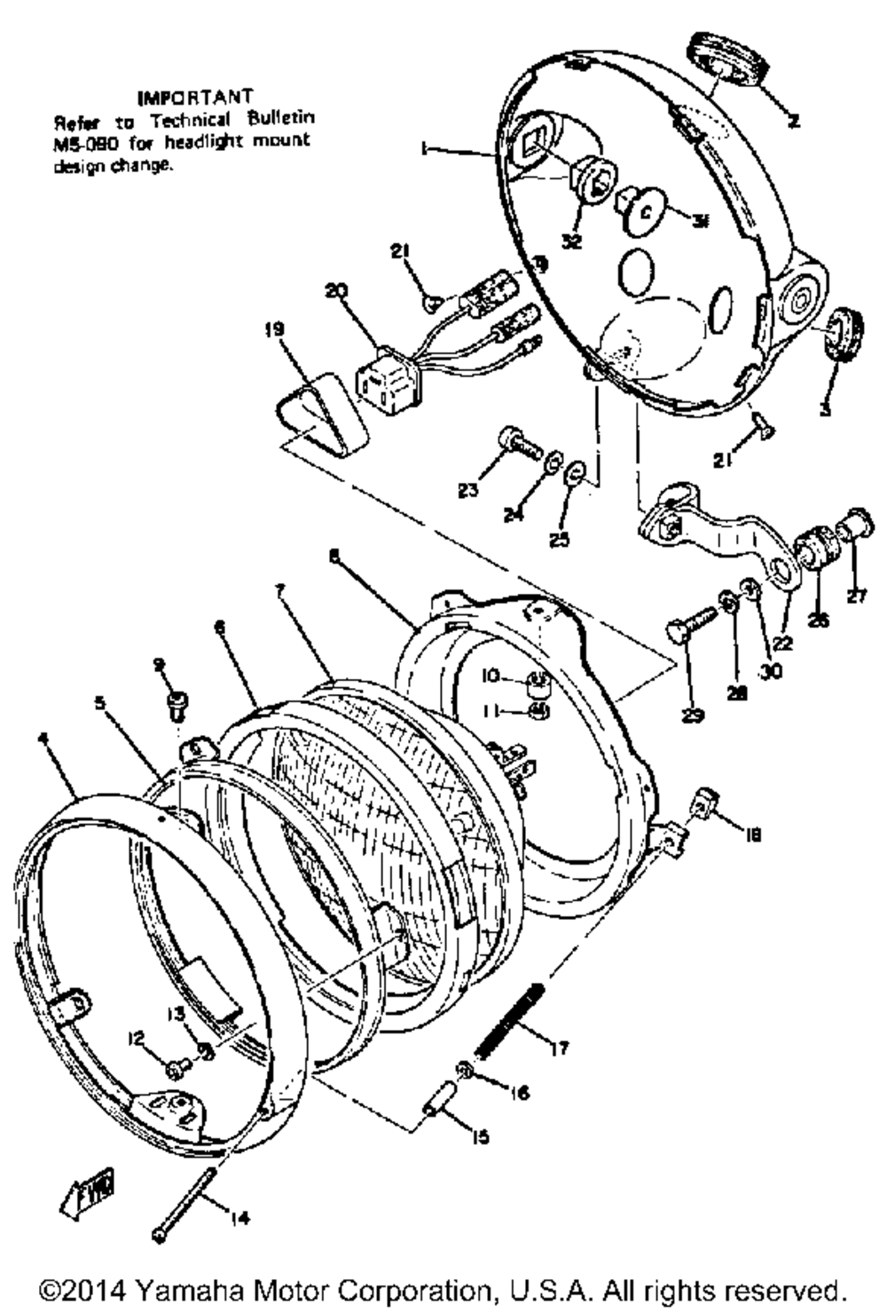 Headlight tx650a - xs650b