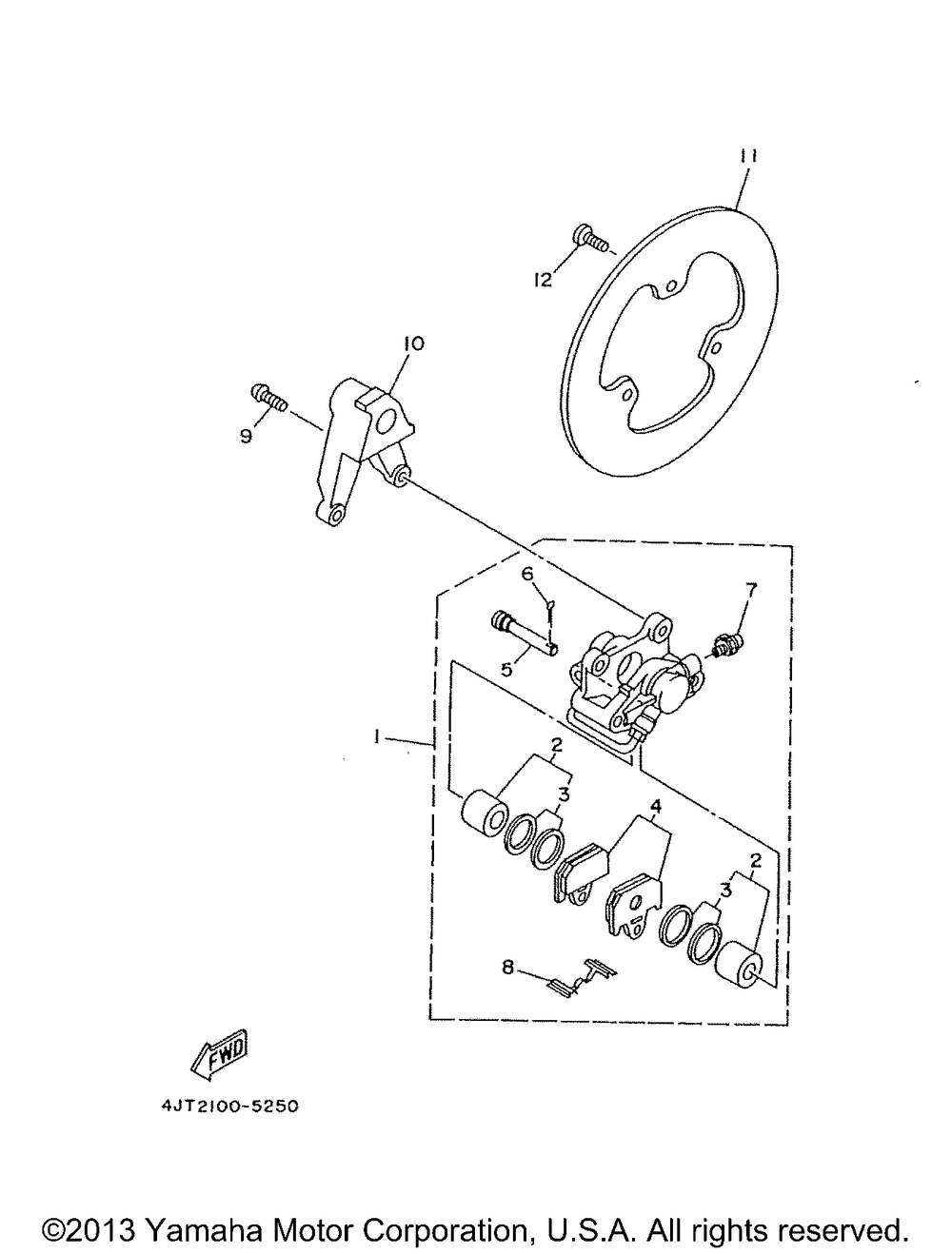 Rear brake caliper