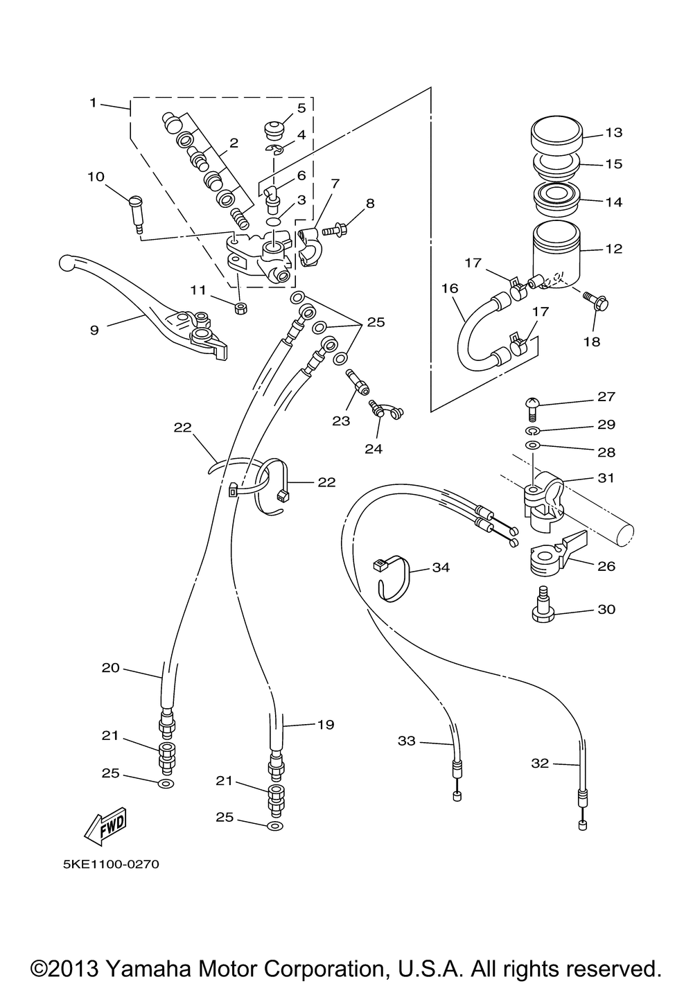 Front master cylinder