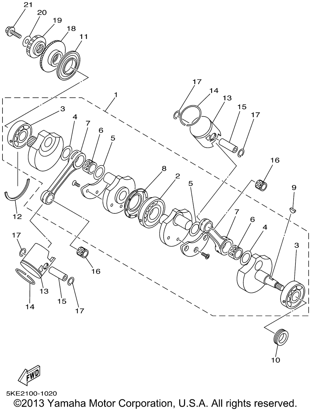 Crankshaft piston