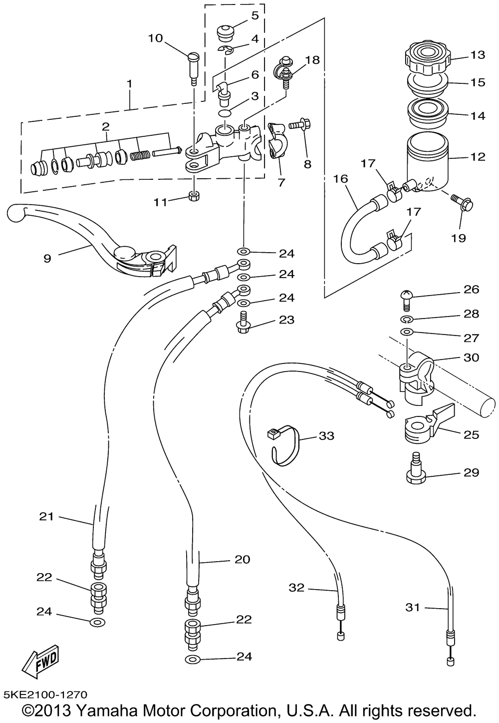 Front master cylinder