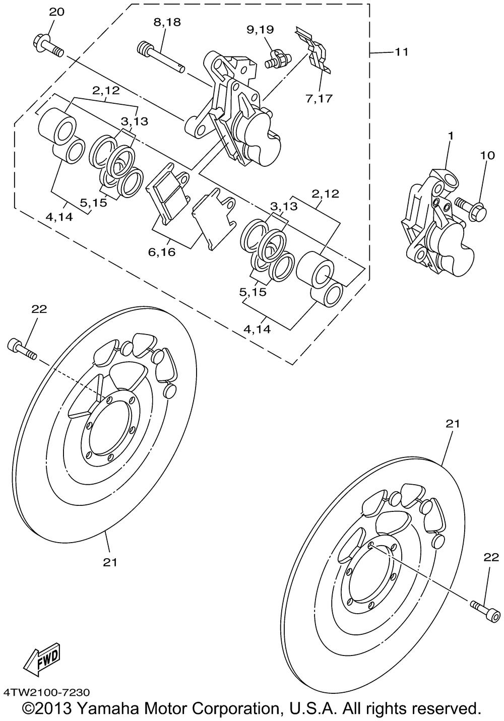 Front brake caliper