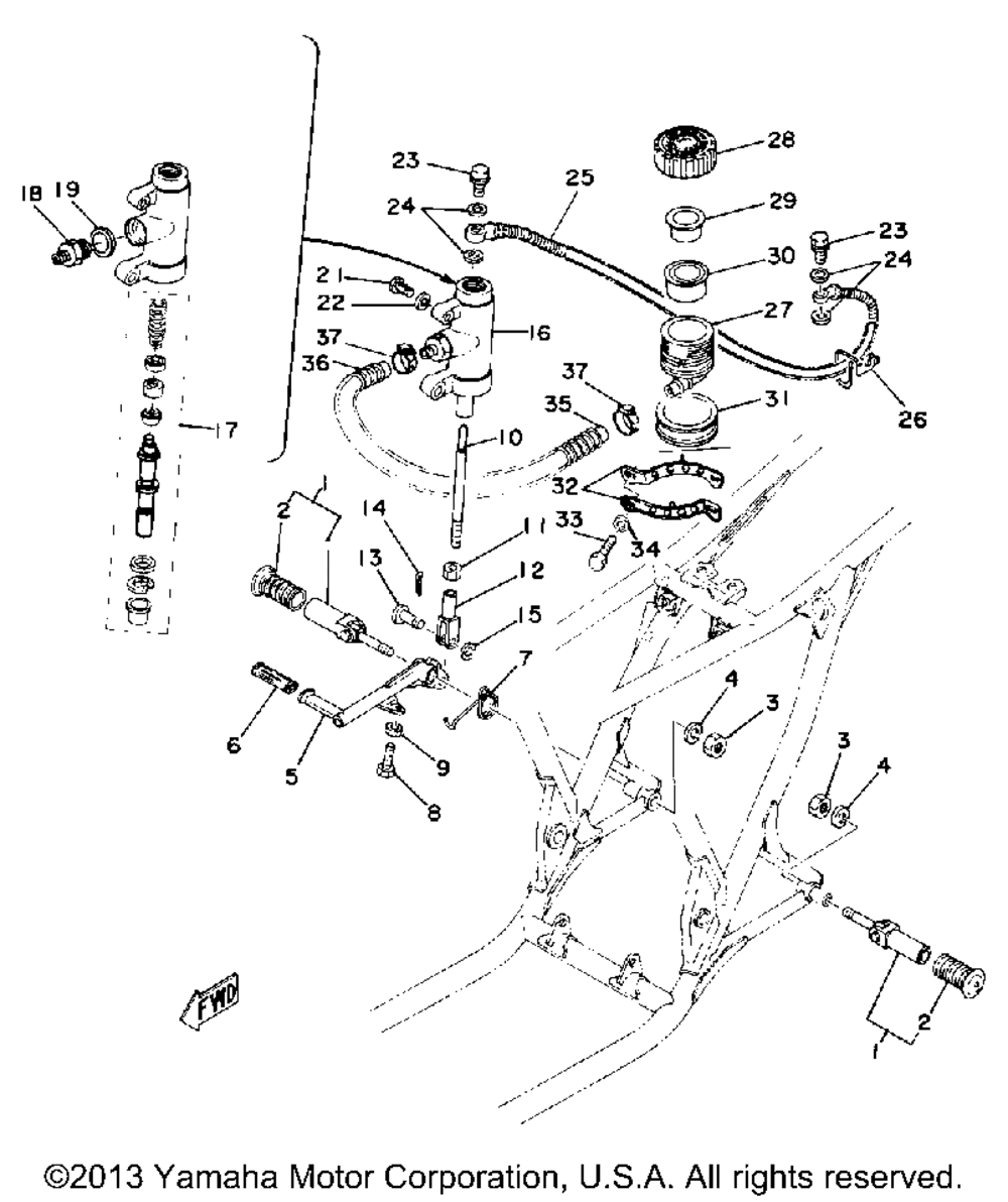 Brake pedal - master cylinder