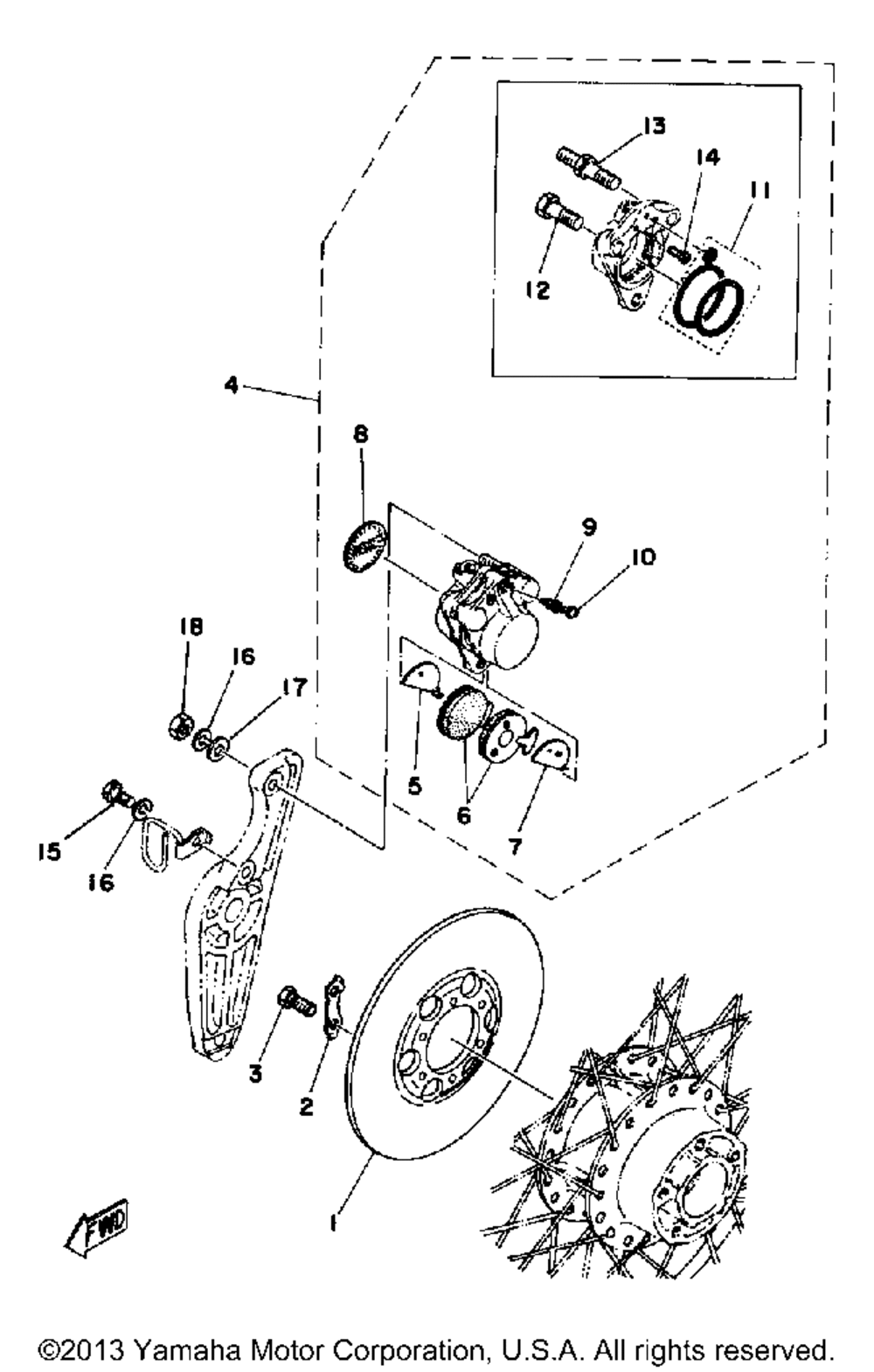 Rear disc brake - caliper