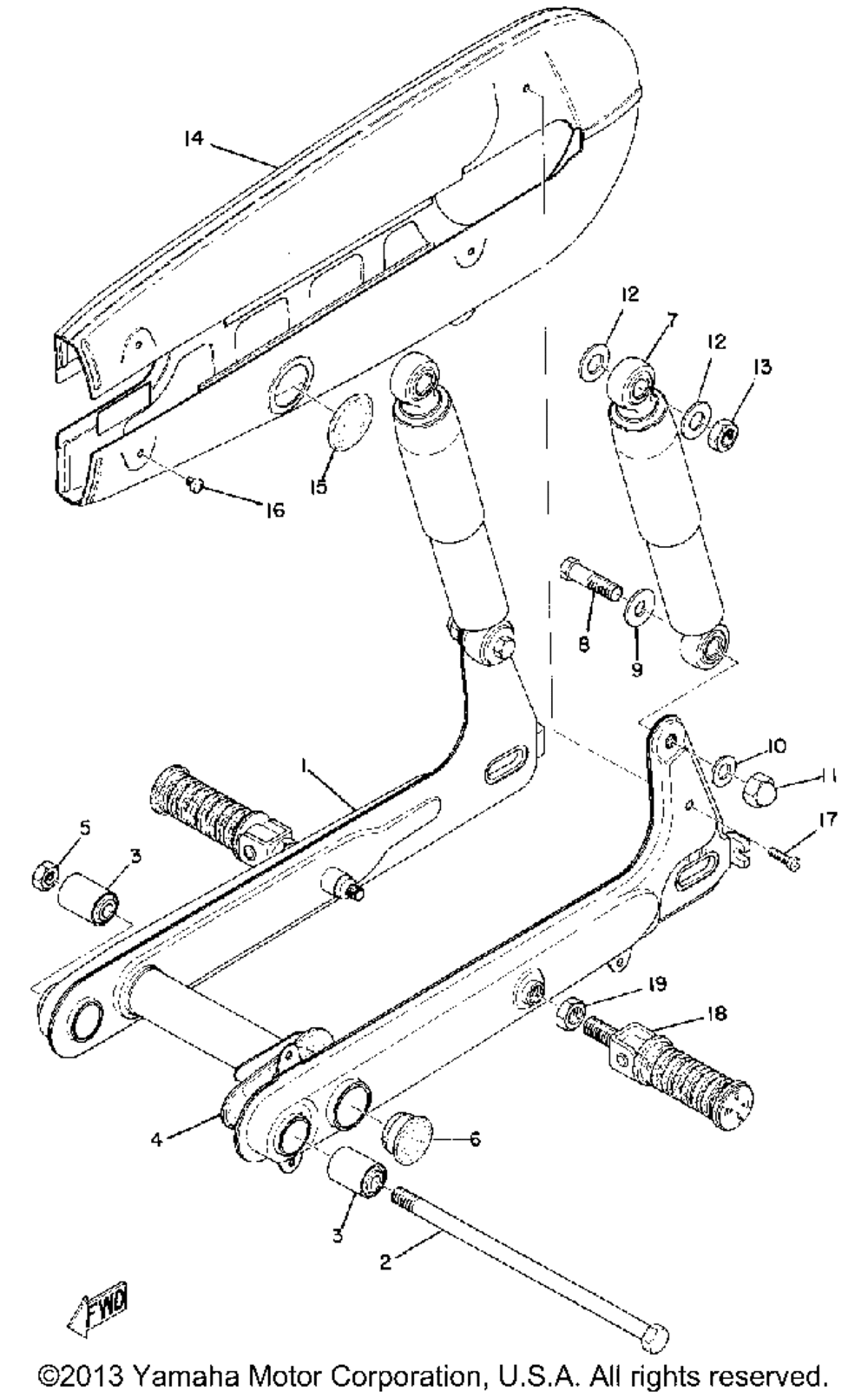 Rear arm rear cushion chain case