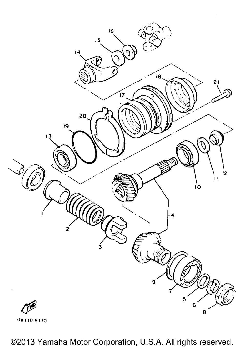 Middle drive gear