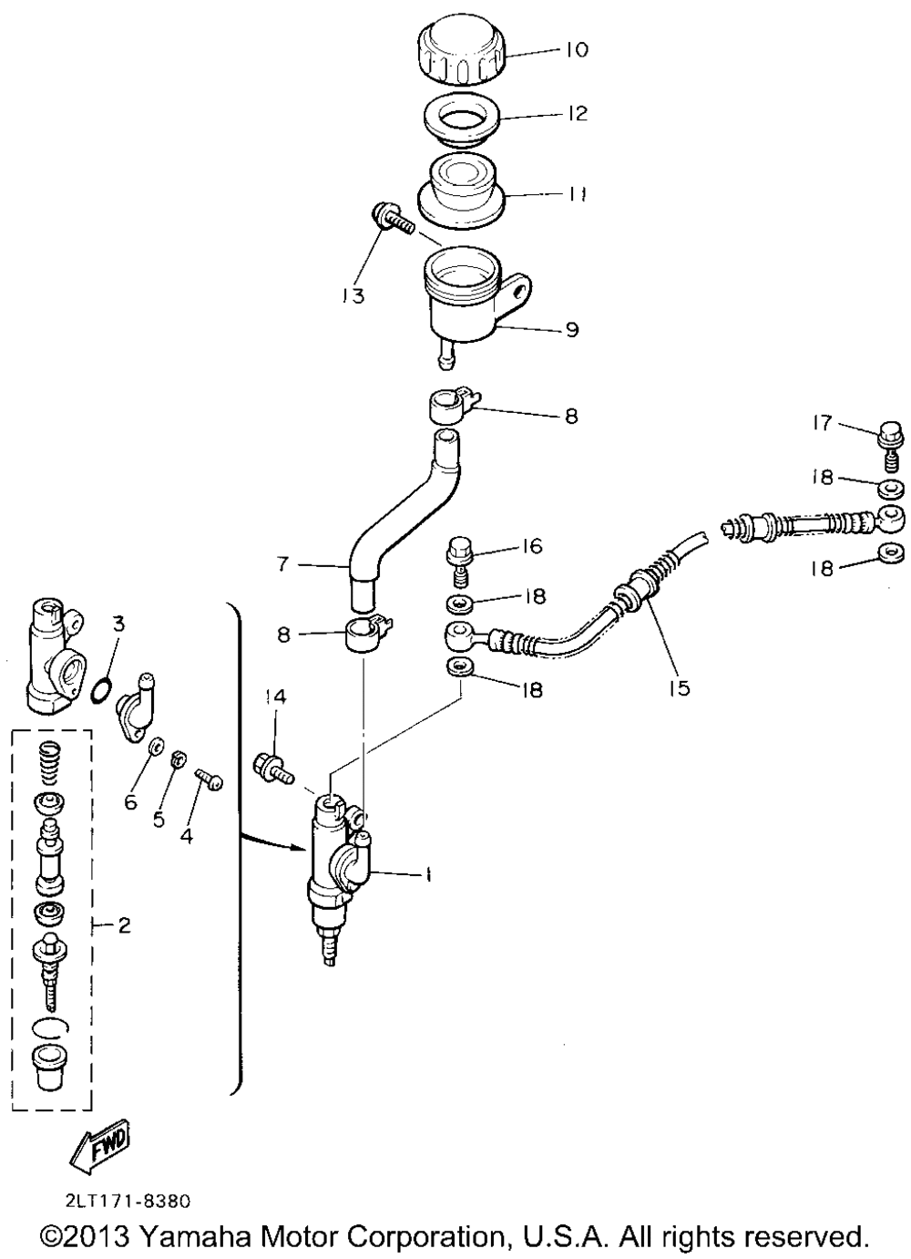 Rear master cylinder