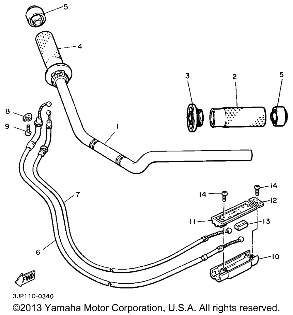 Steering handle cable