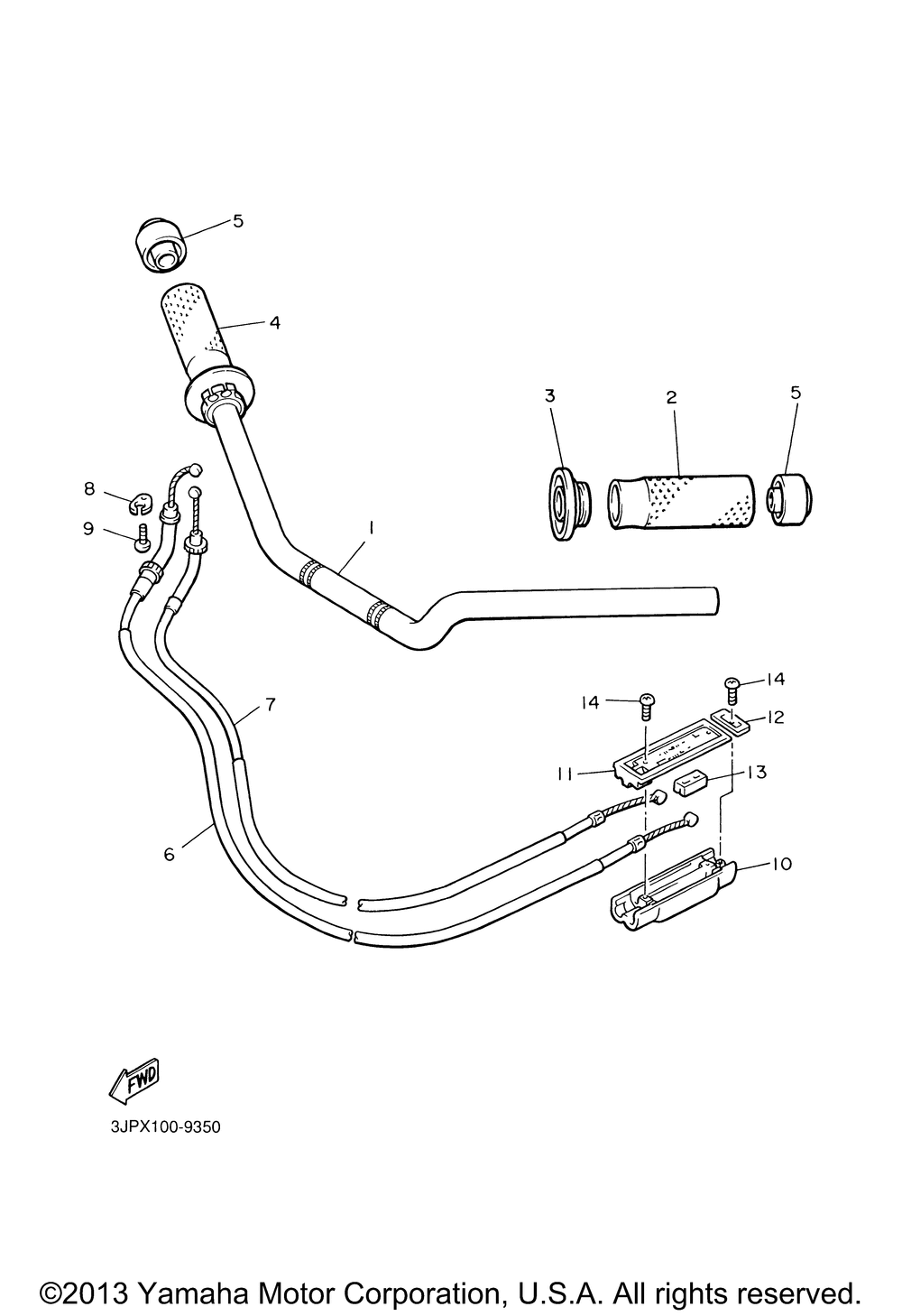 Steering handle cable