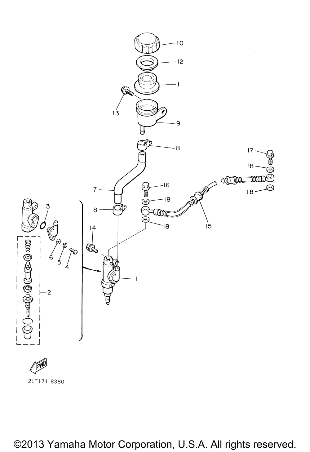 Rear master cylinder