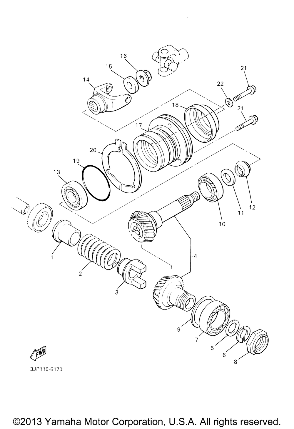 Middle drive gear