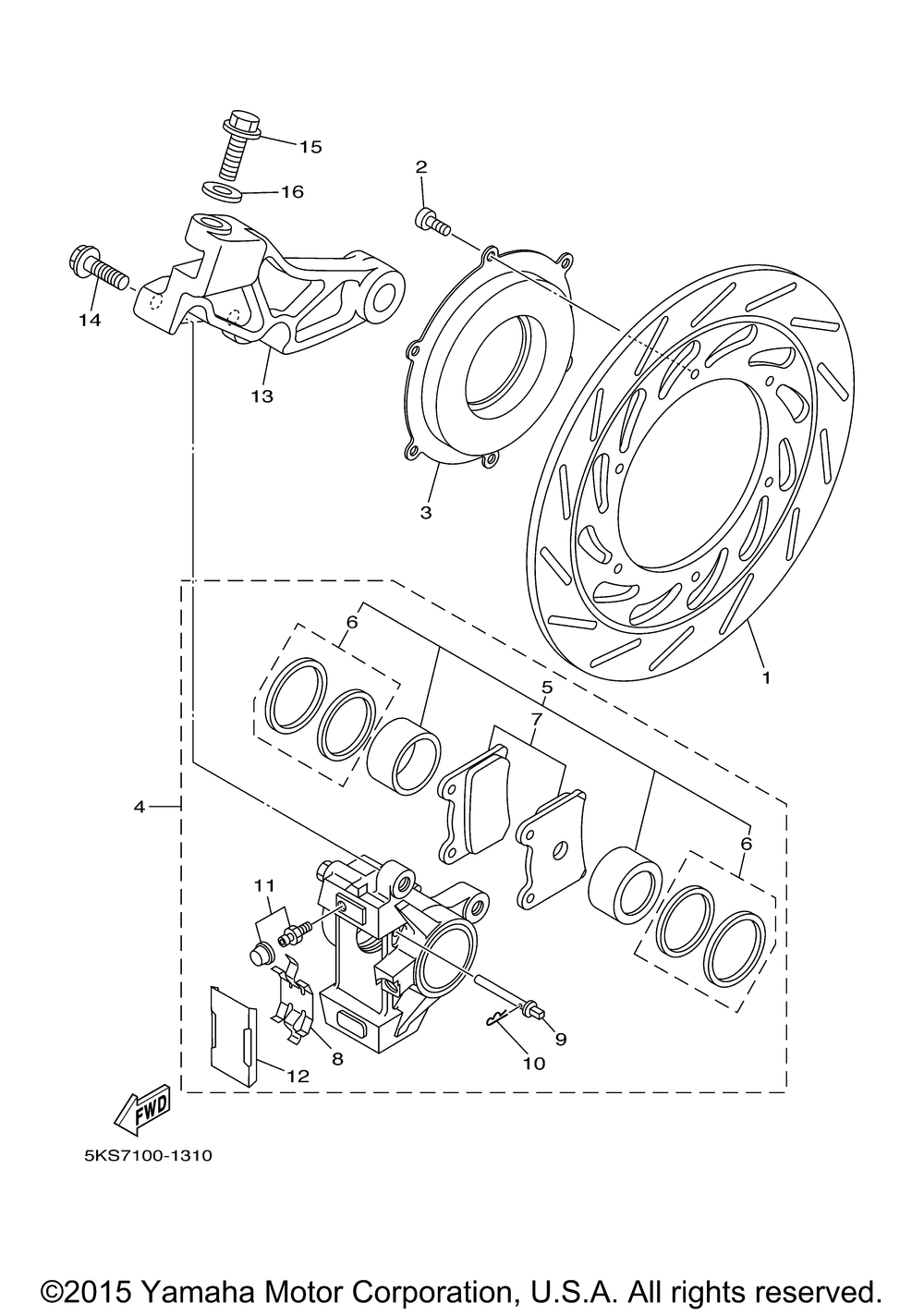 Rear brake caliper