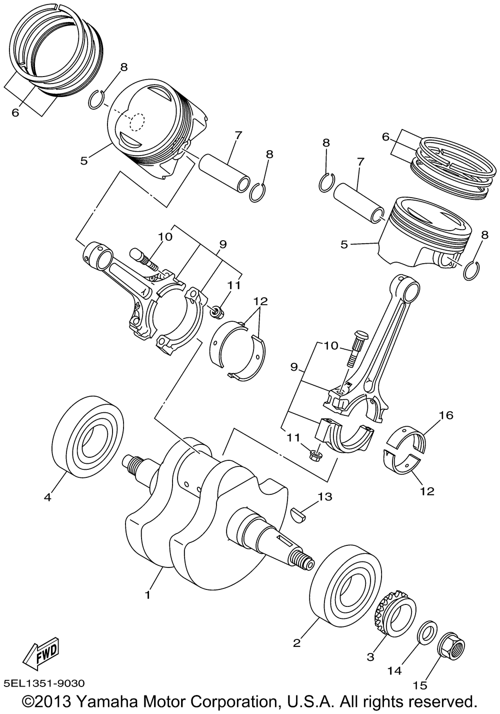 Crankshaft piston