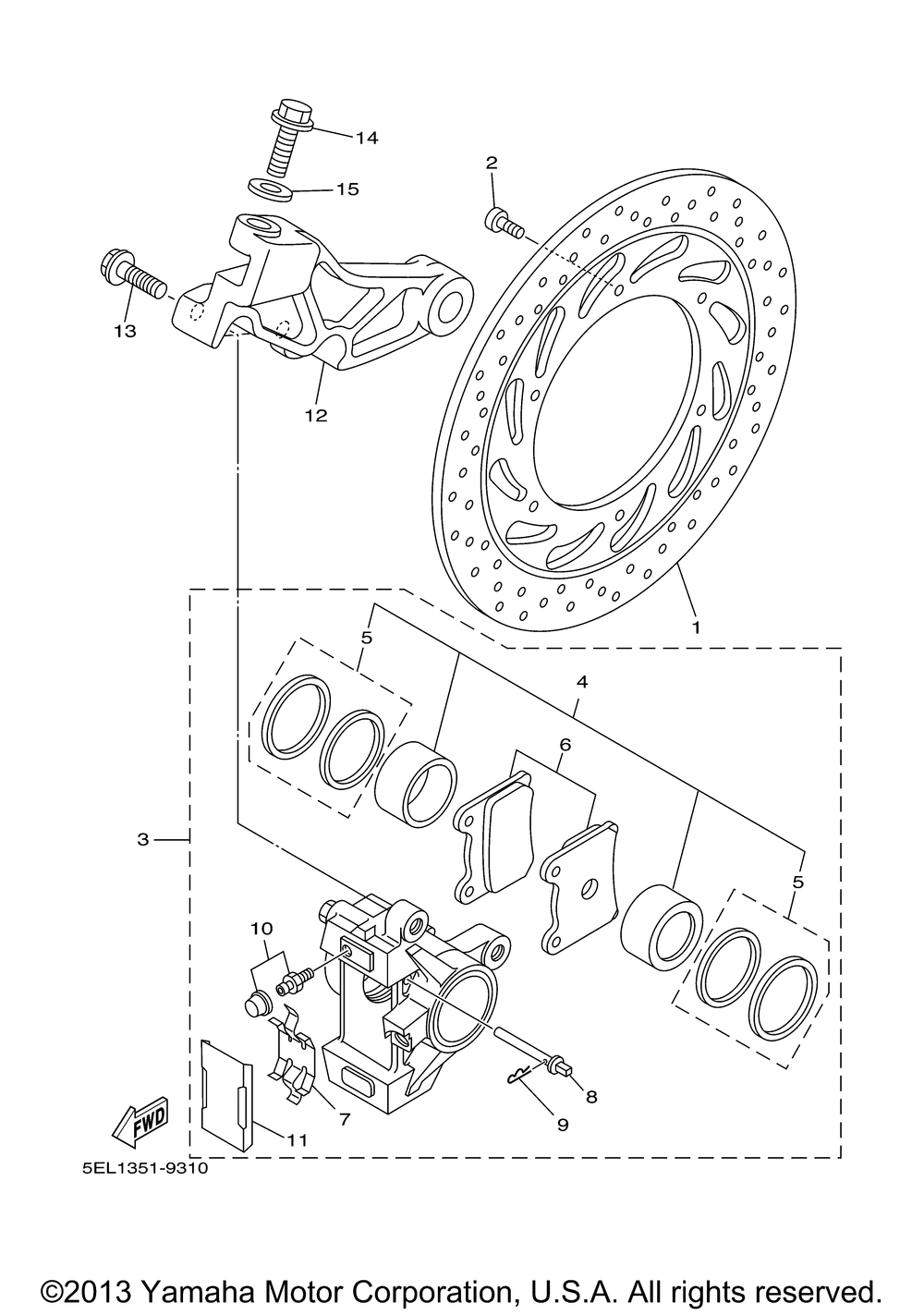 Rear brake caliper