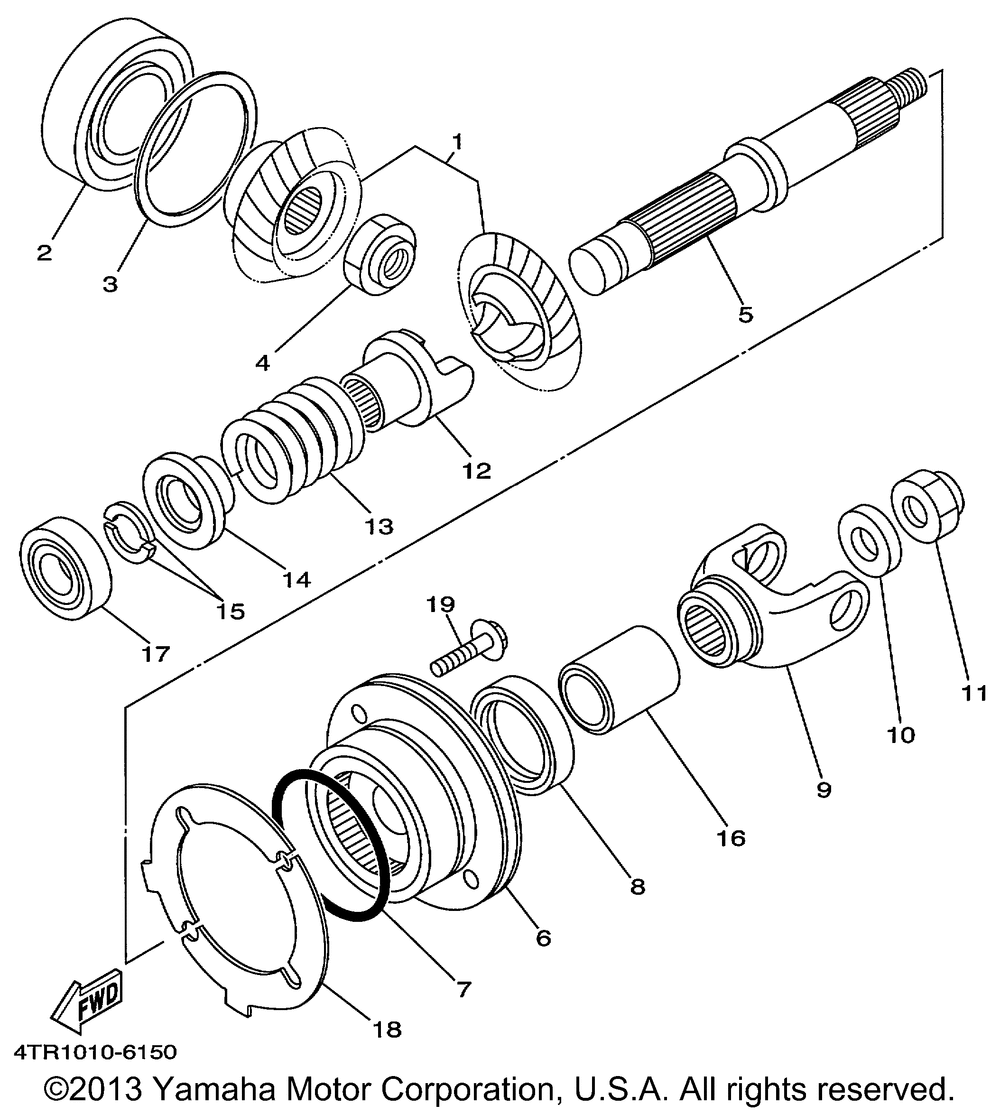 Middle drive gear