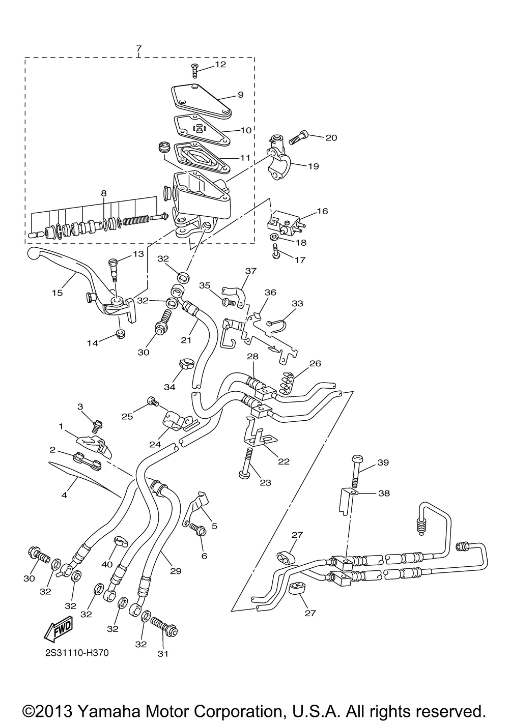 Front master cylinder