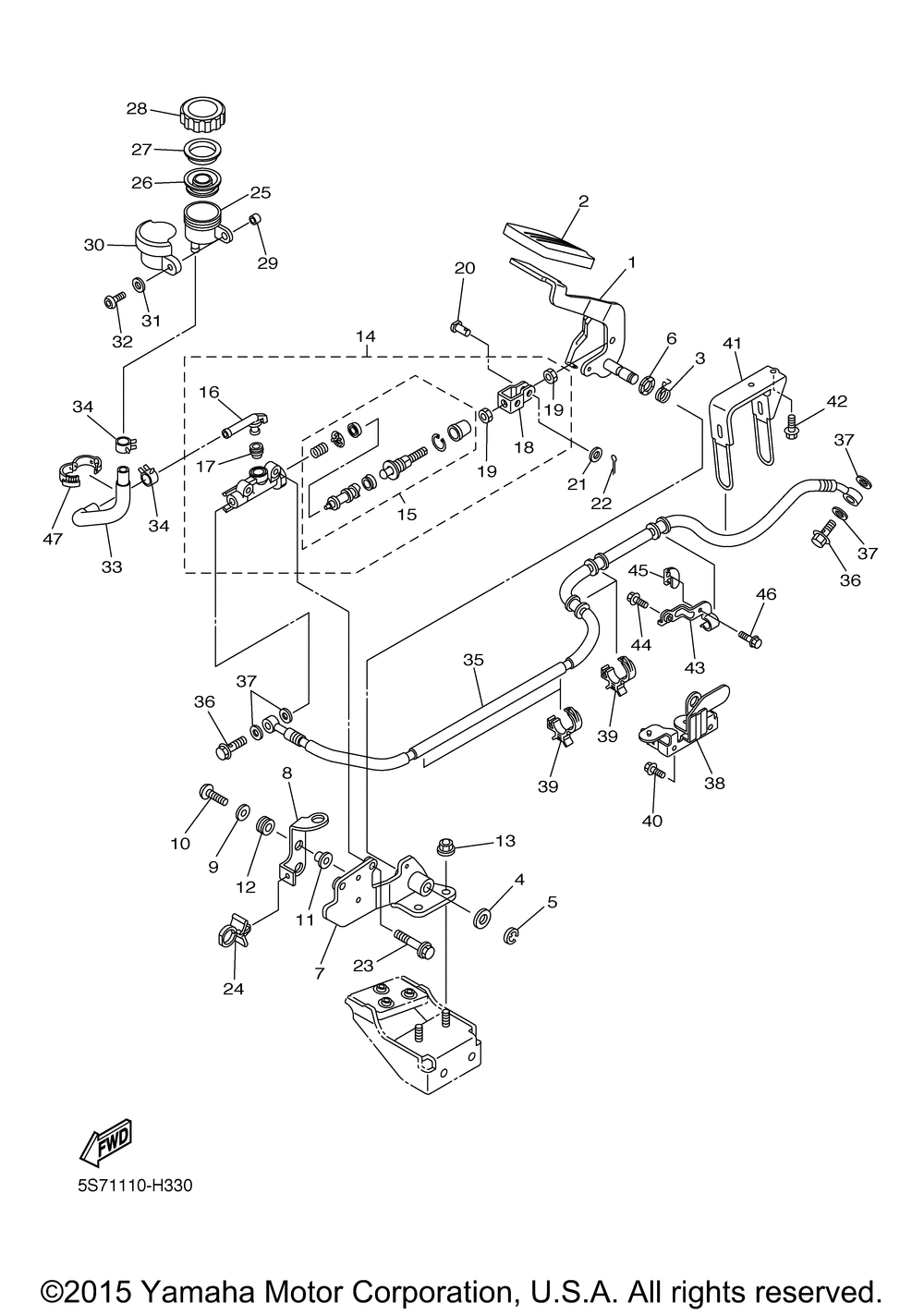 Rear master cylinder