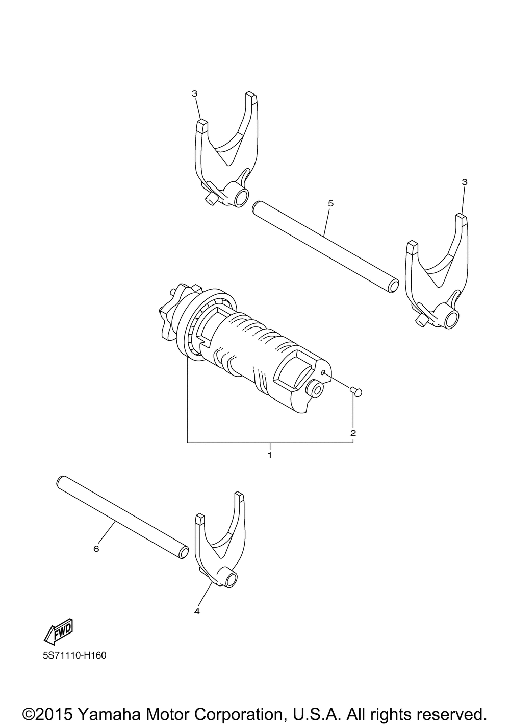 Shift cam fork