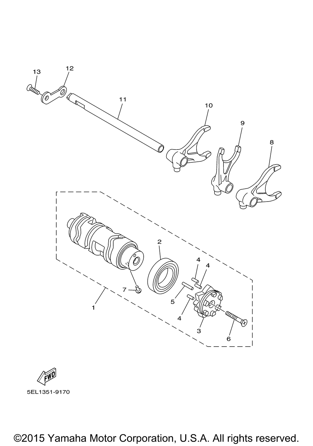 Shift cam fork