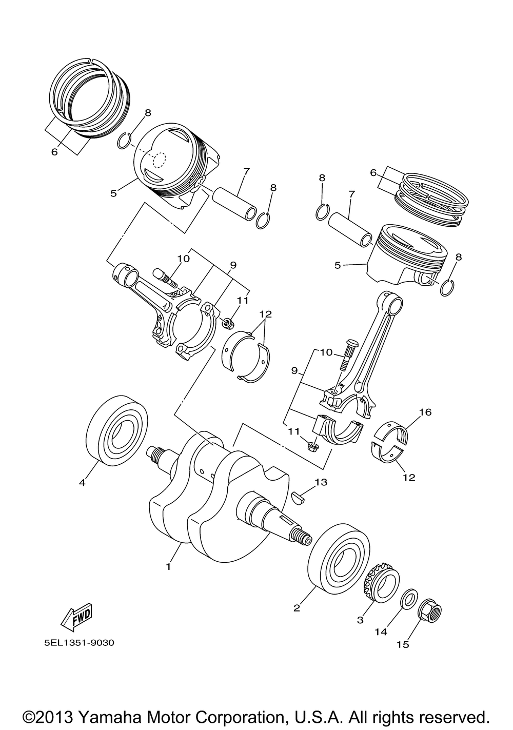 Crankshaft piston