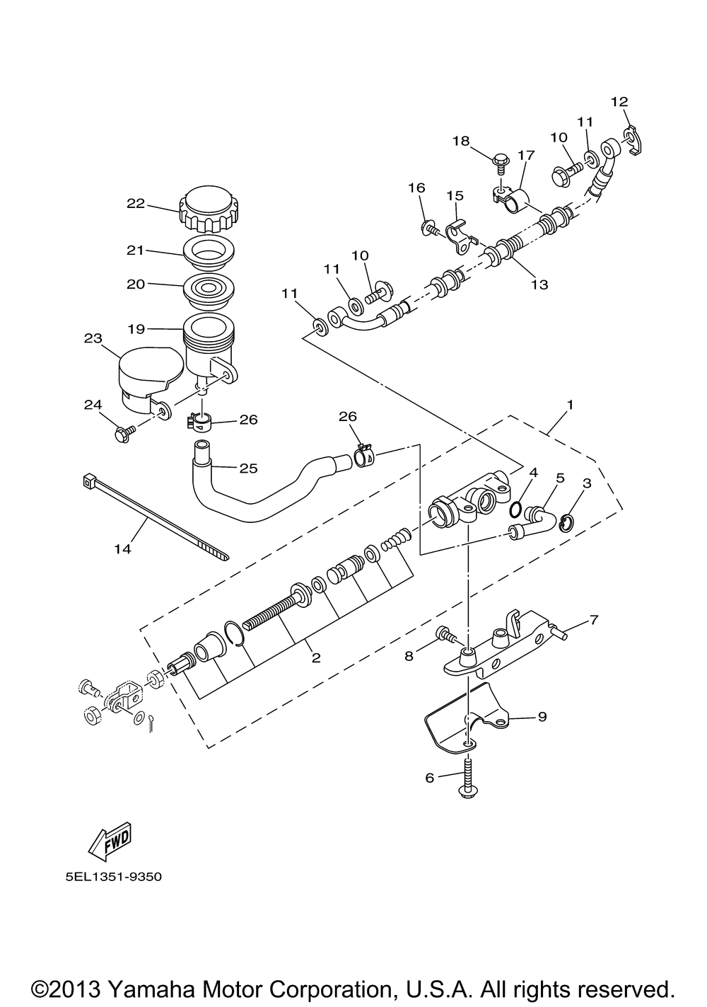 Rear master cylinder