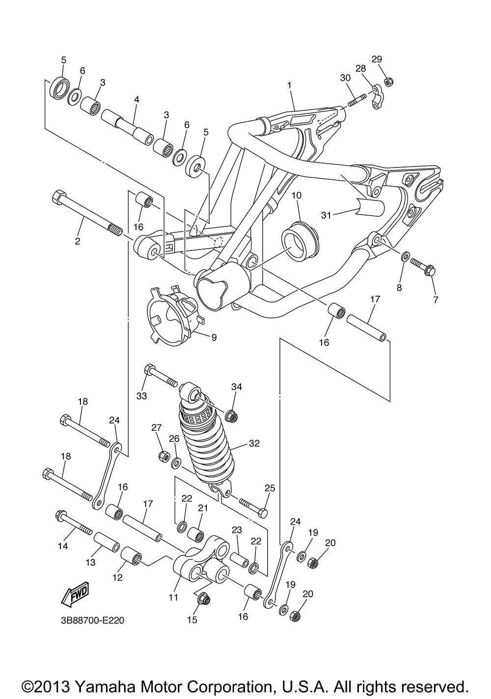 Rear arm suspension