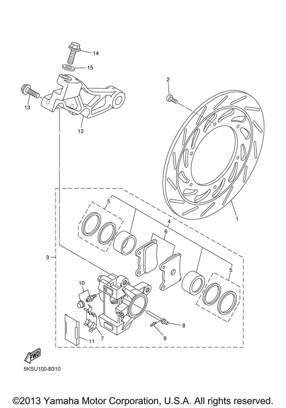 Rear brake caliper