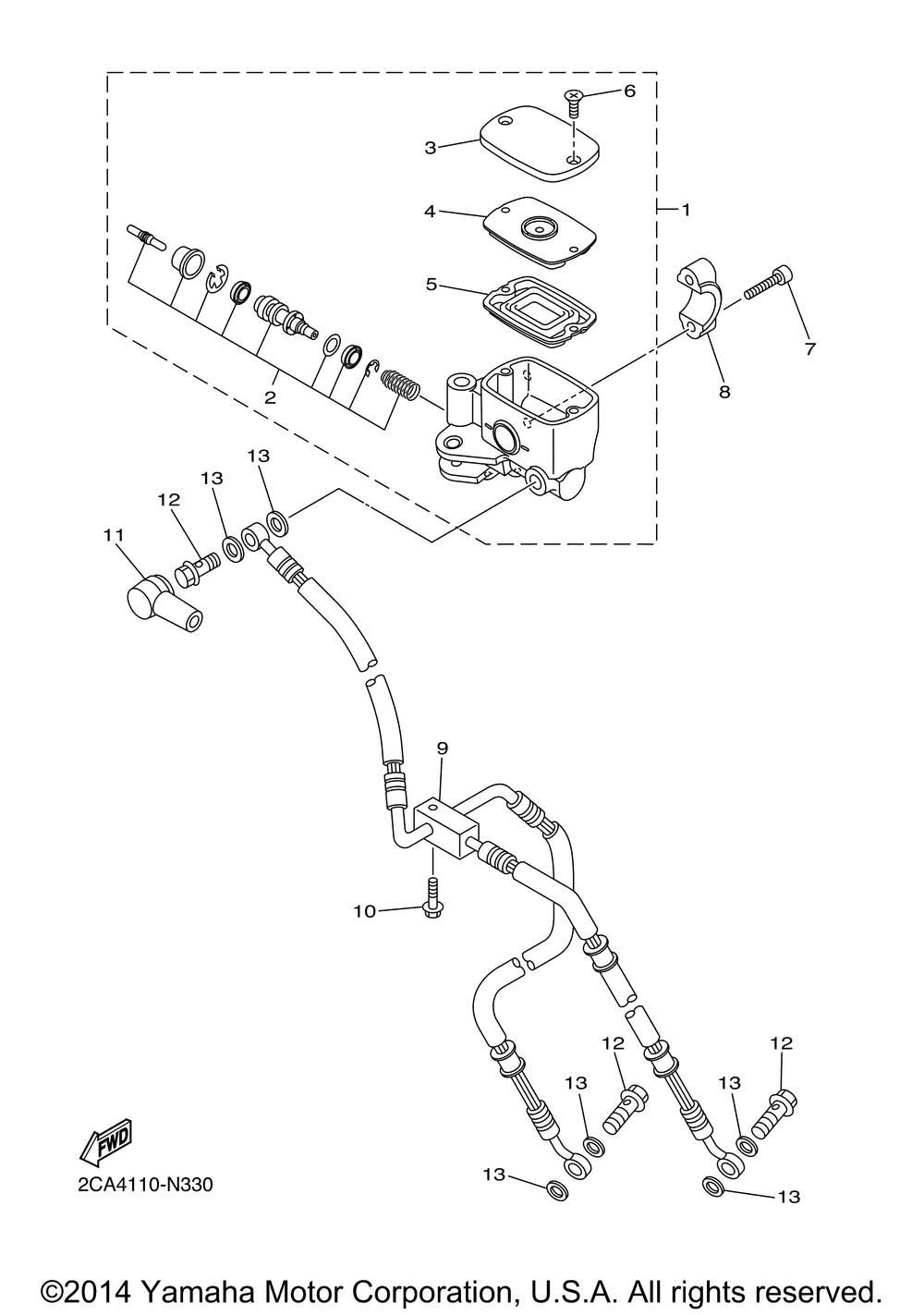 Front master cylinder