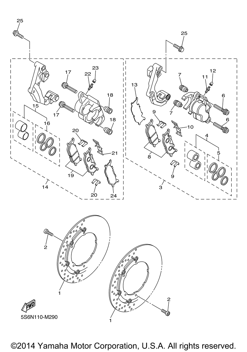 Front brake caliper