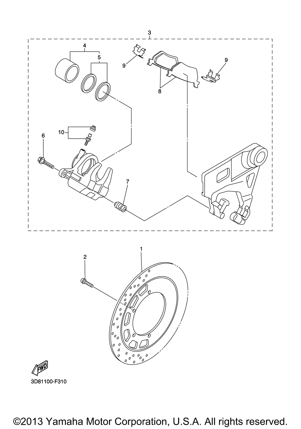 Rear brake caliper