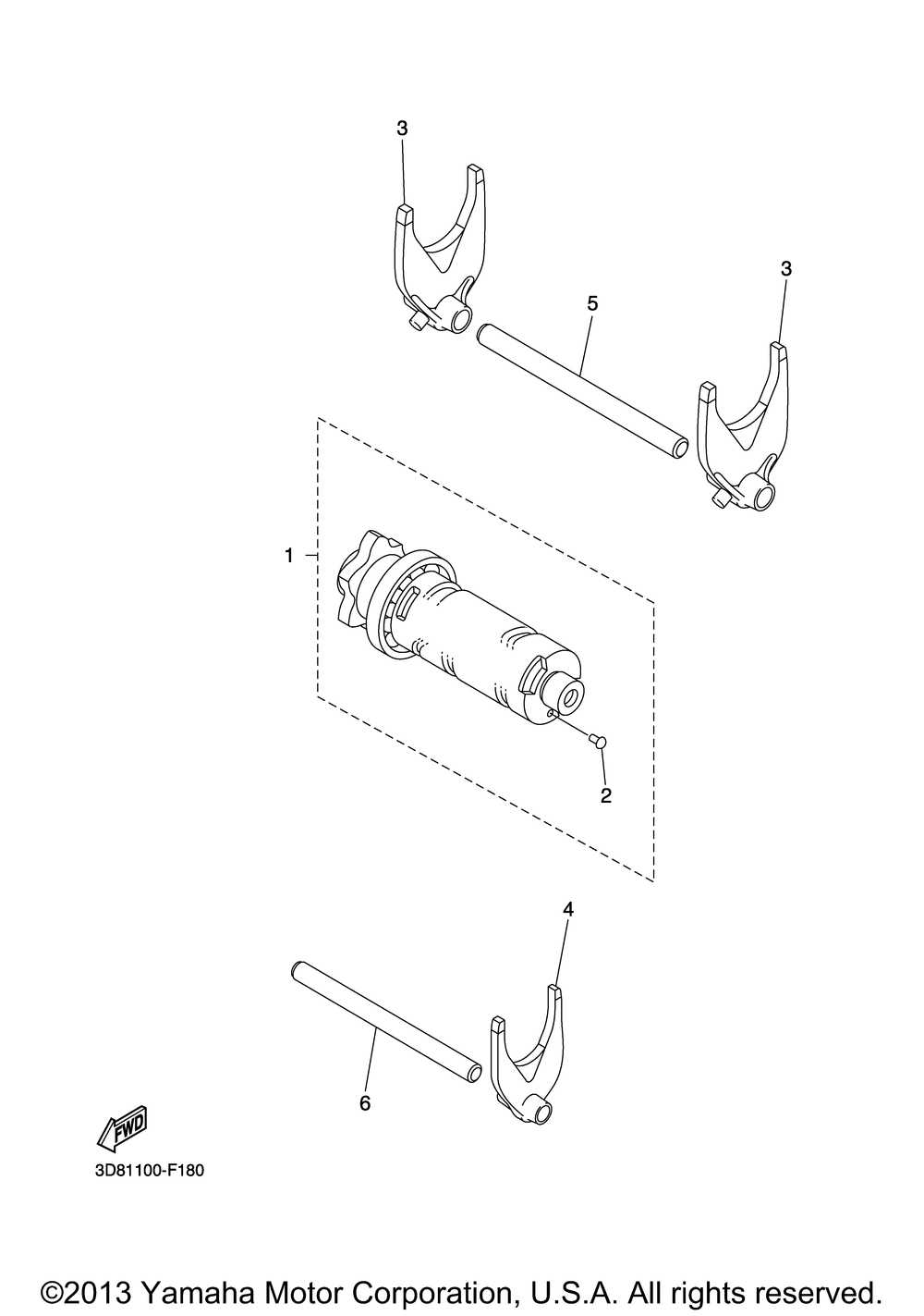 Shift cam fork