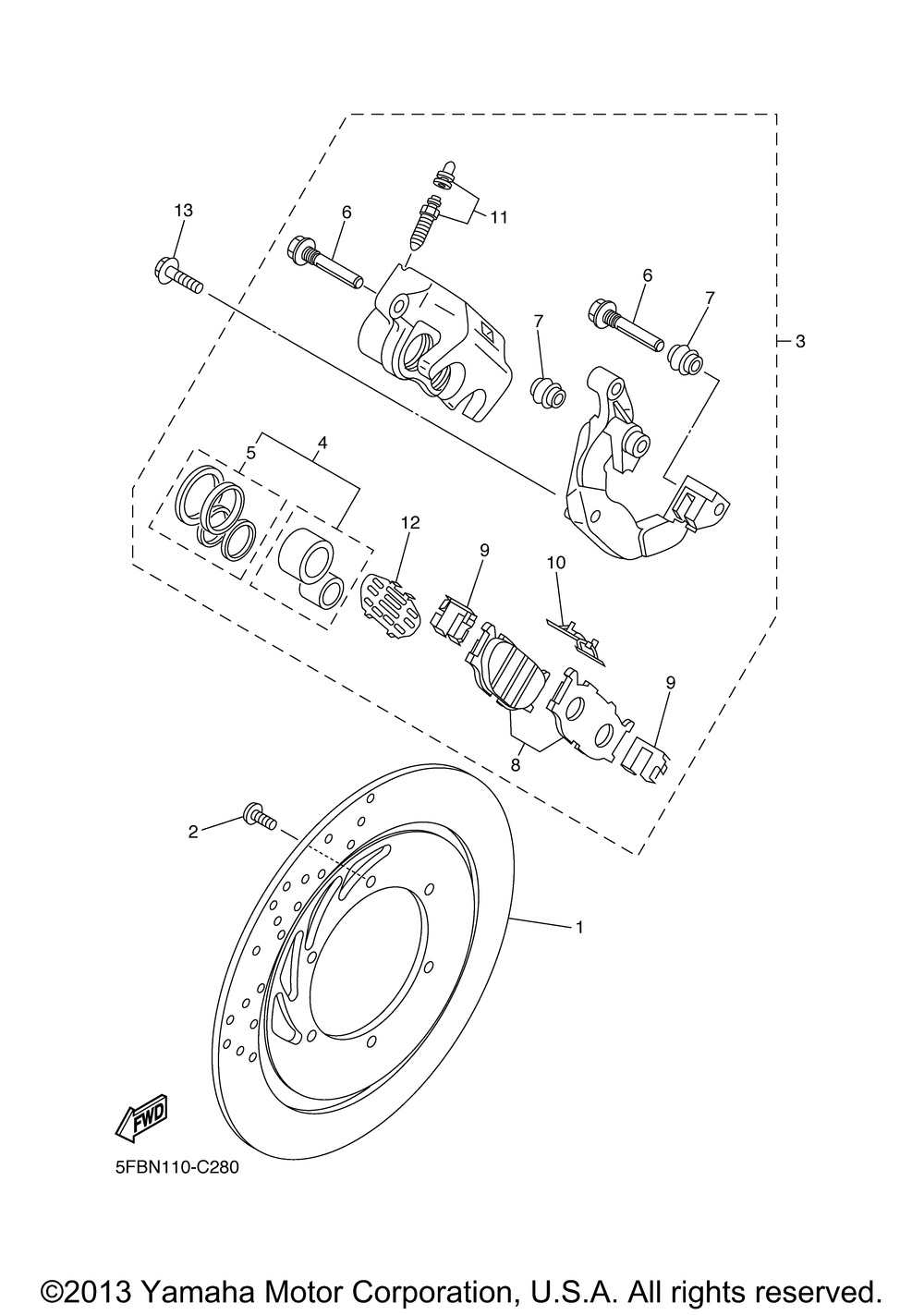 Front brake caliper