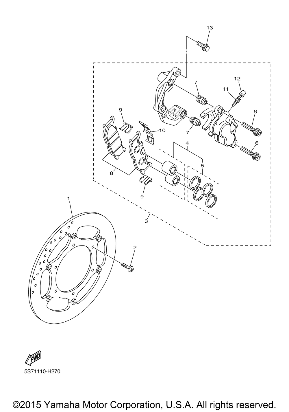 Front brake caliper