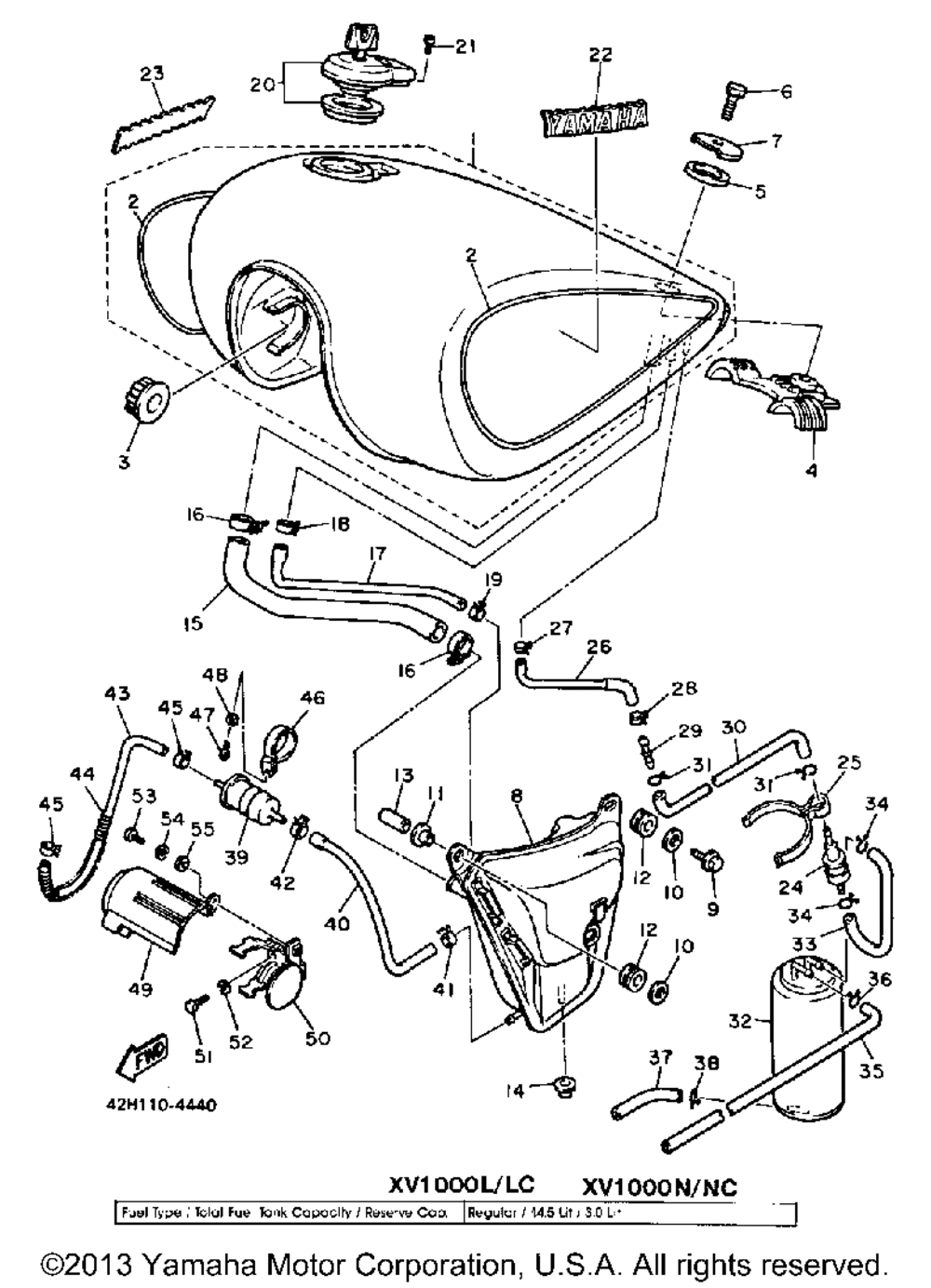 Fuel tank xv1000lc nc