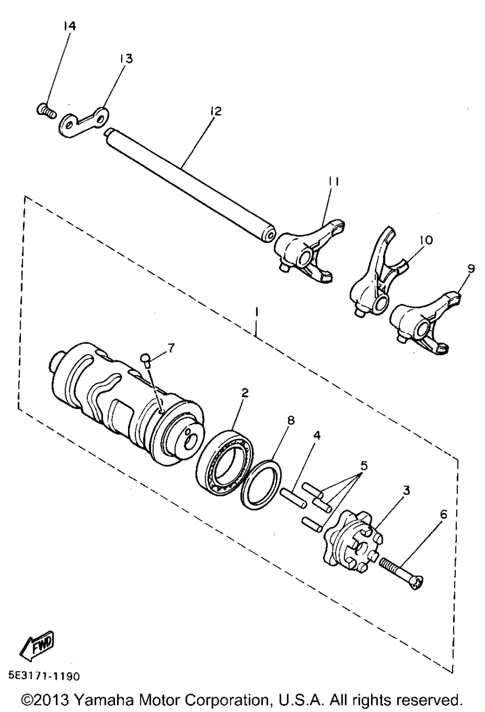 Shift cam shift fork