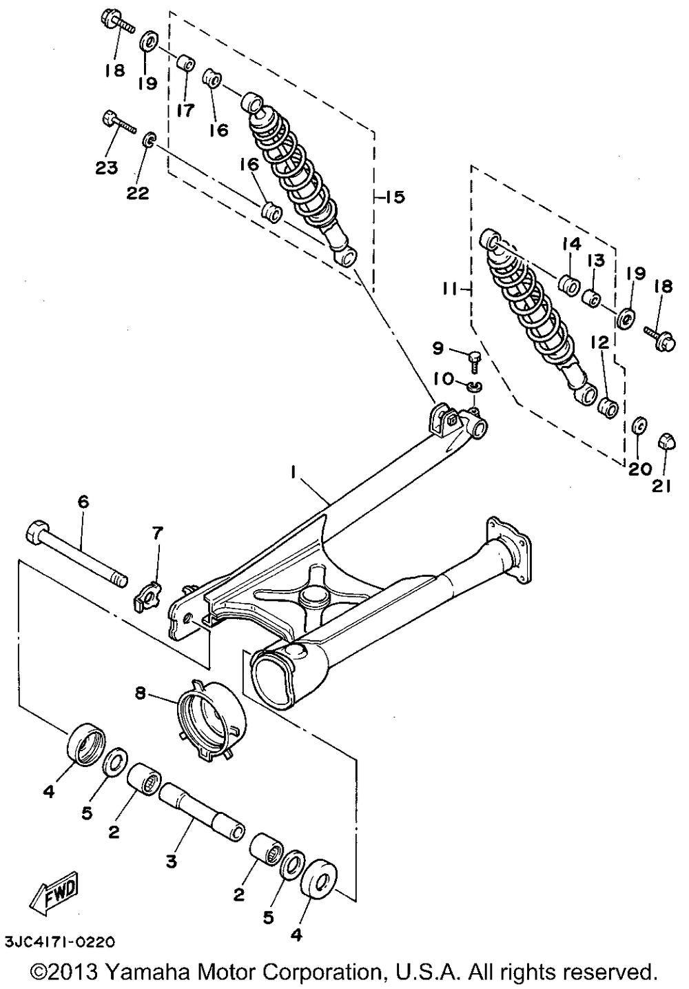 Rear arm suspension