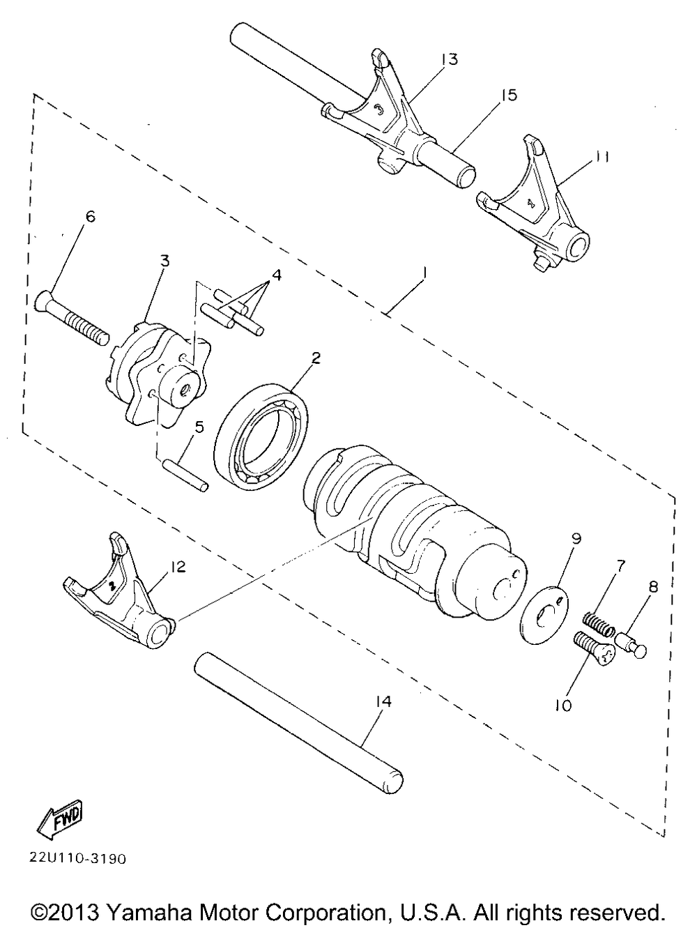 Shift cam shift fork