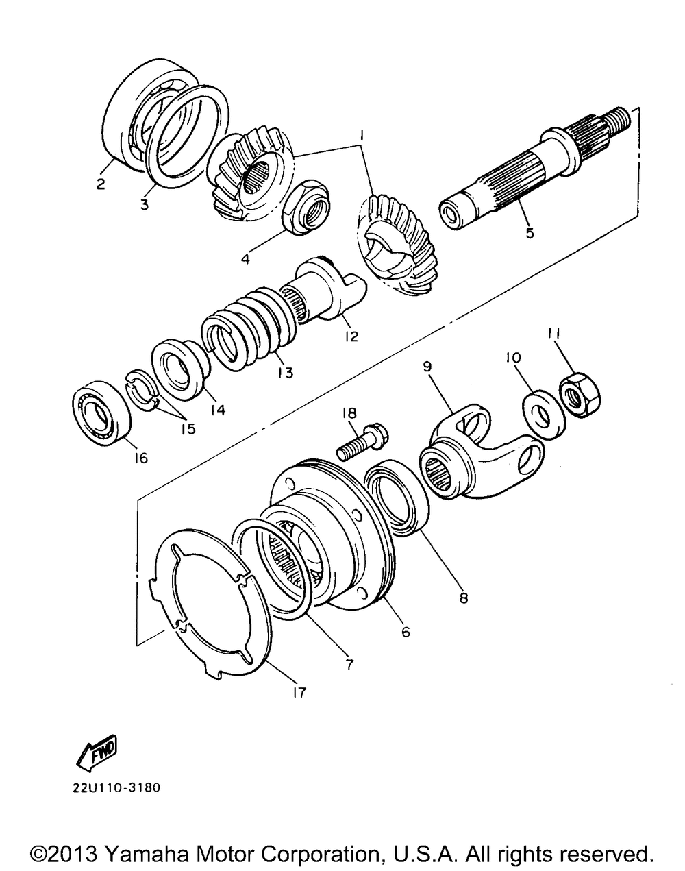 Middle drive gear