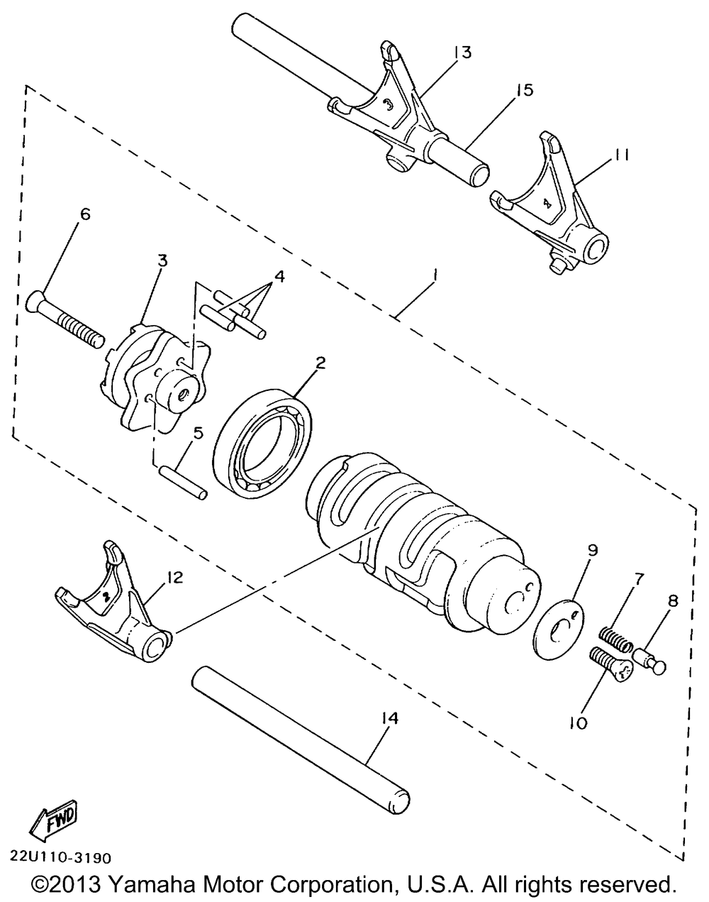 Shift cam fork